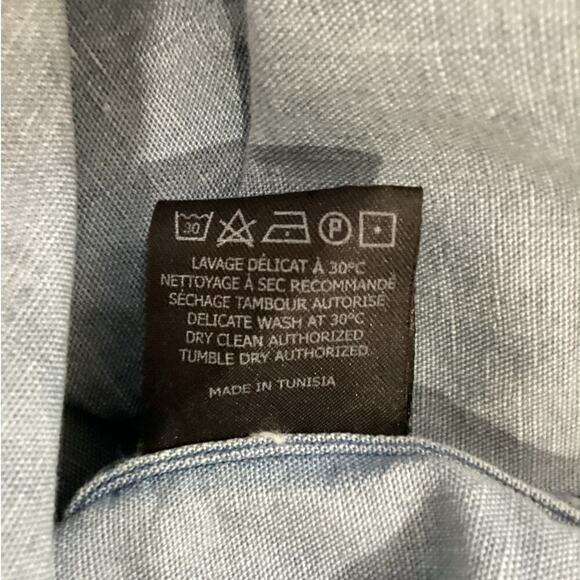 Isabel Marant Etoile Paul Batik Indigo Chambray Button Up Shirt Blue Size Medium - Picture 13 of 13